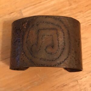 Music Note Cuff Bracelet, Brass maybe with gold and black accents